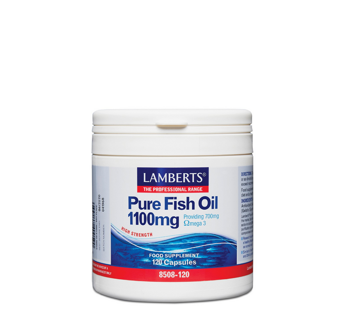 Lamberts Pure Fish Oil 1100 mg, 60 capsules