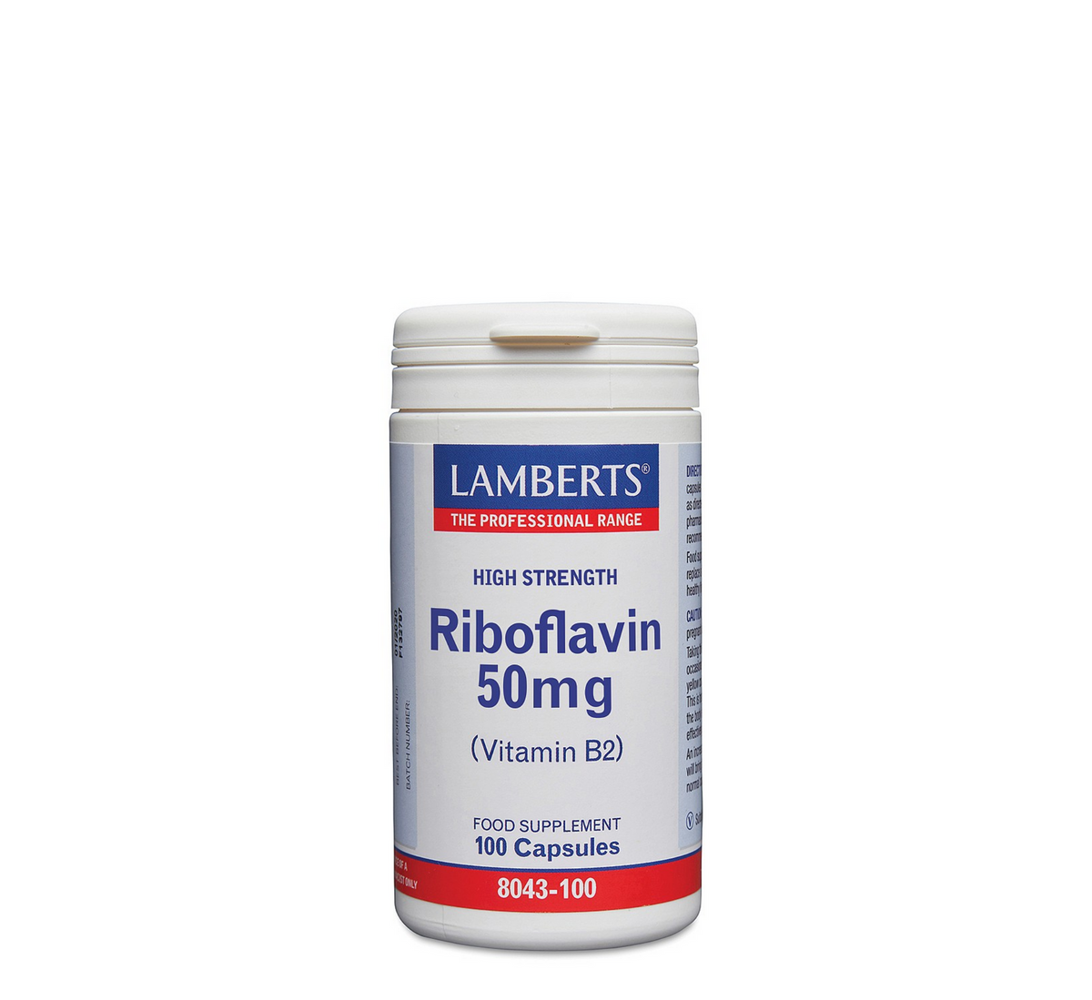 Lamberts High Strength Riboflavin Vitamin B2 50 mg 100 capsules