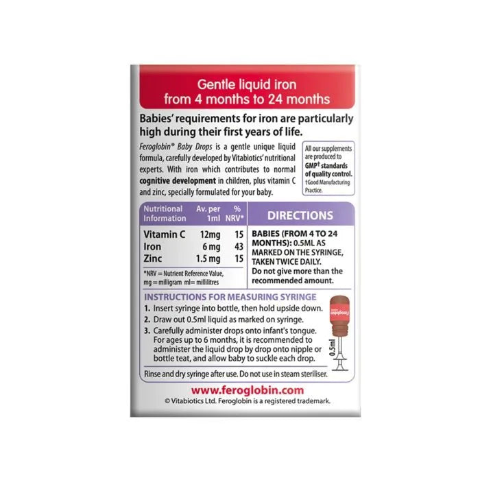 Vitabiotics – Feroglobin Baby Drops (4-24m)