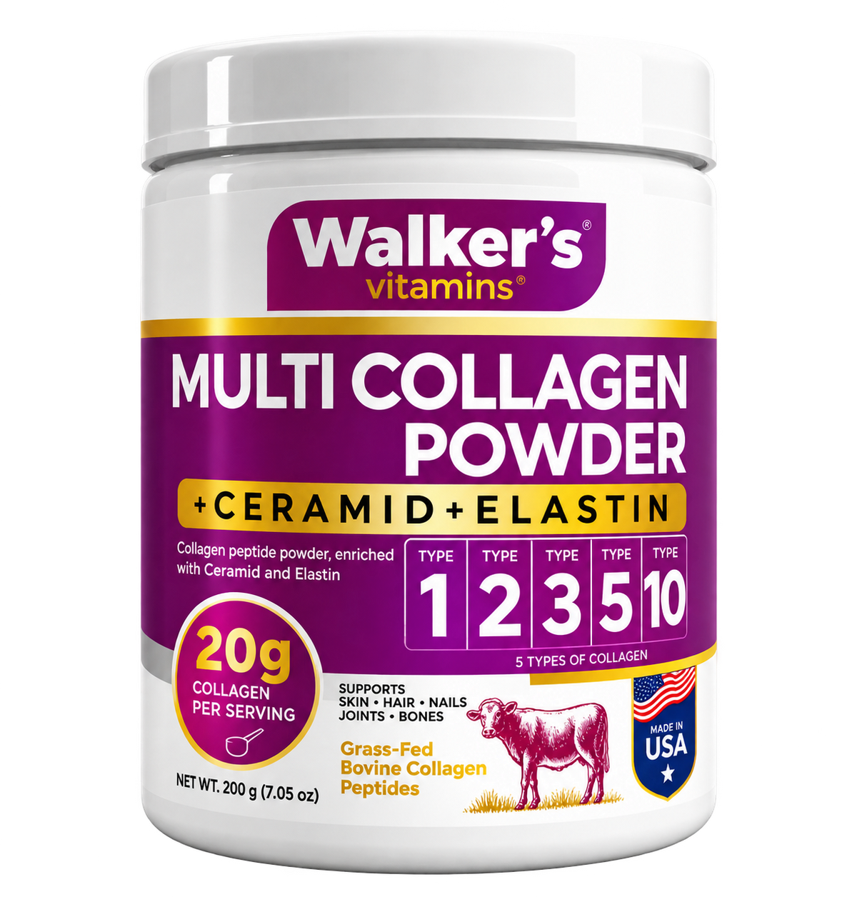 Walker’s Vitamins Multi Collagen Powder, 200 g