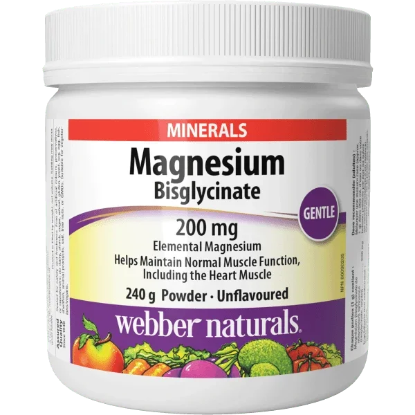 Webber Naturals Magnesium Bisglycinate 200 mg Powder 240 g