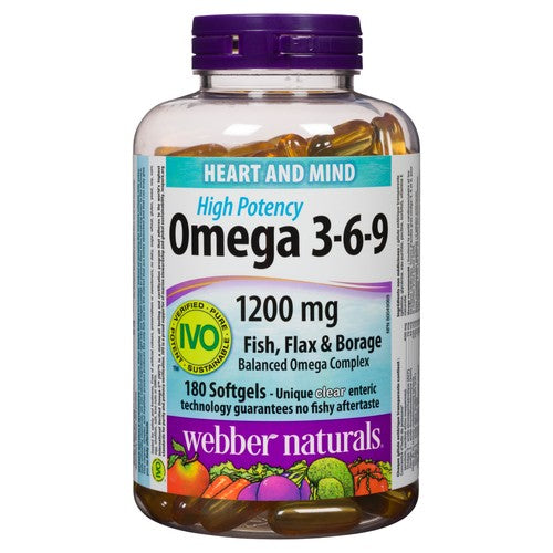 Webber Naturals Omega 3-6-9 1200 mg 180 Softgels