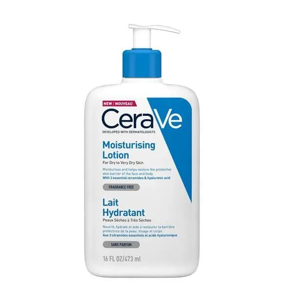 CeraVe Moisturising Lotion for dry skin, 473ml pump bottle, fragrance free skincare