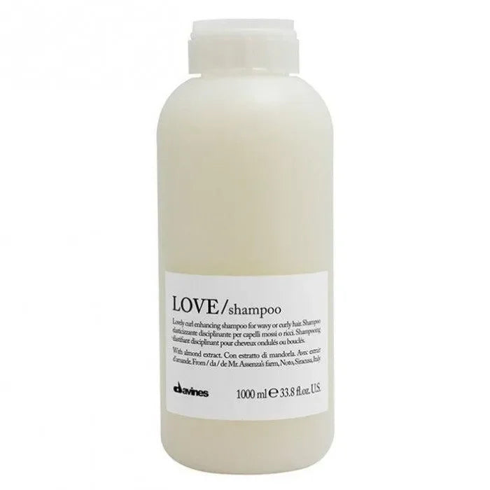 Davines LOVE Curl Shampoo bottle for curly or wavy hair, 1000ml, with white label