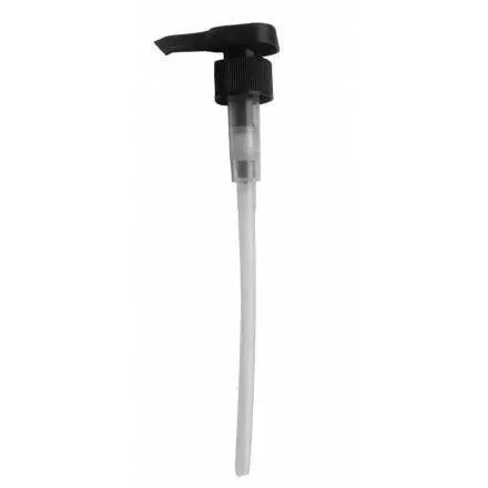 Black and clear plastic pump dispenser for bottles, suitable for haircare or skincare products
