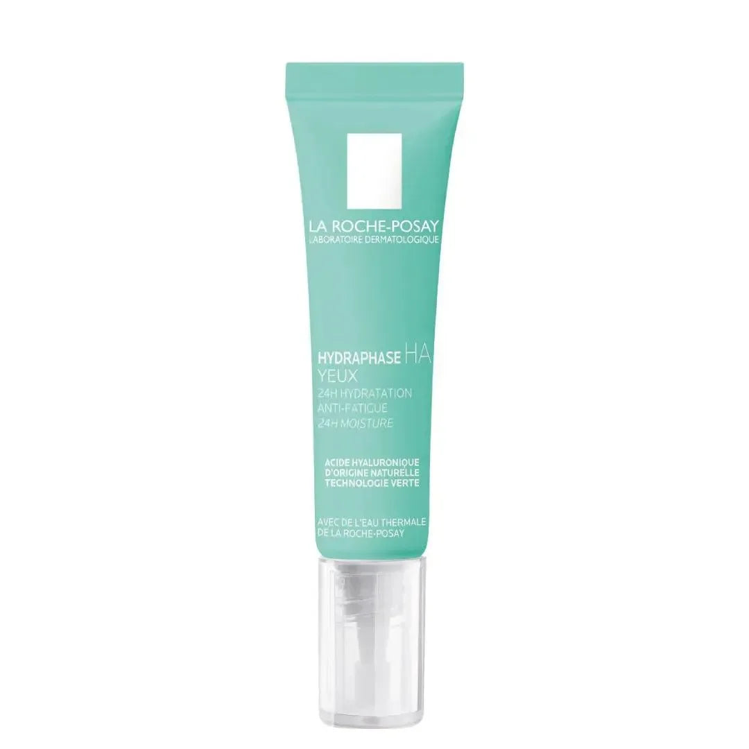 Hydraphase HA Eyes eye cream tube with green and white packaging for hydration