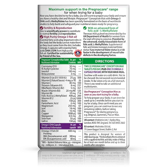 Vitabiotics - Pregnacare Conception Max 84Tabs - GOLDFARMACI