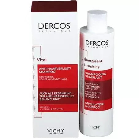 Dercos Energising anti-hair loss shampoo bottle and box for hair care