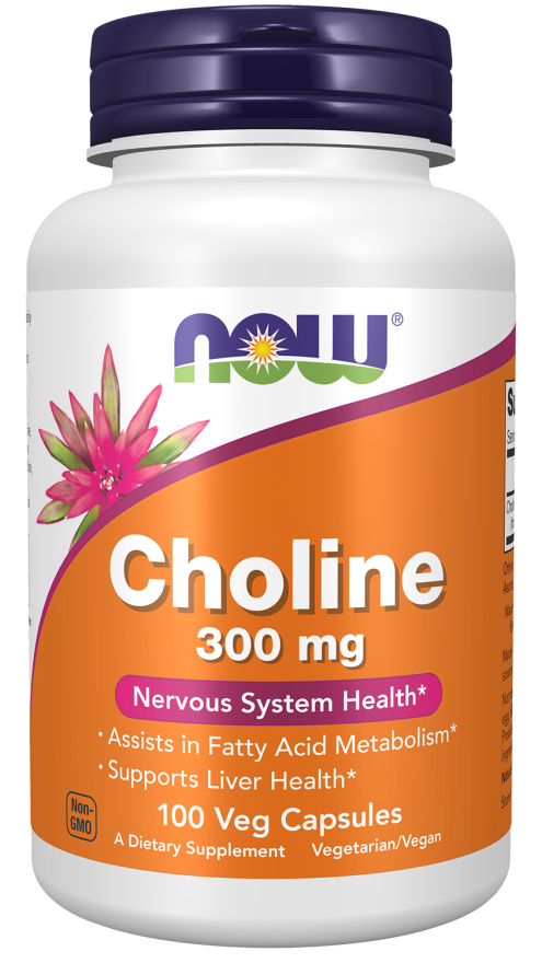 NOW Choline 300 mg - 100 Veg Capsules