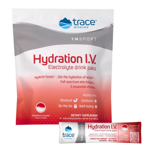 Trace Minerals - Hydration I.V. Strawberry Coconut 16 Packets - GOLDFARMACI