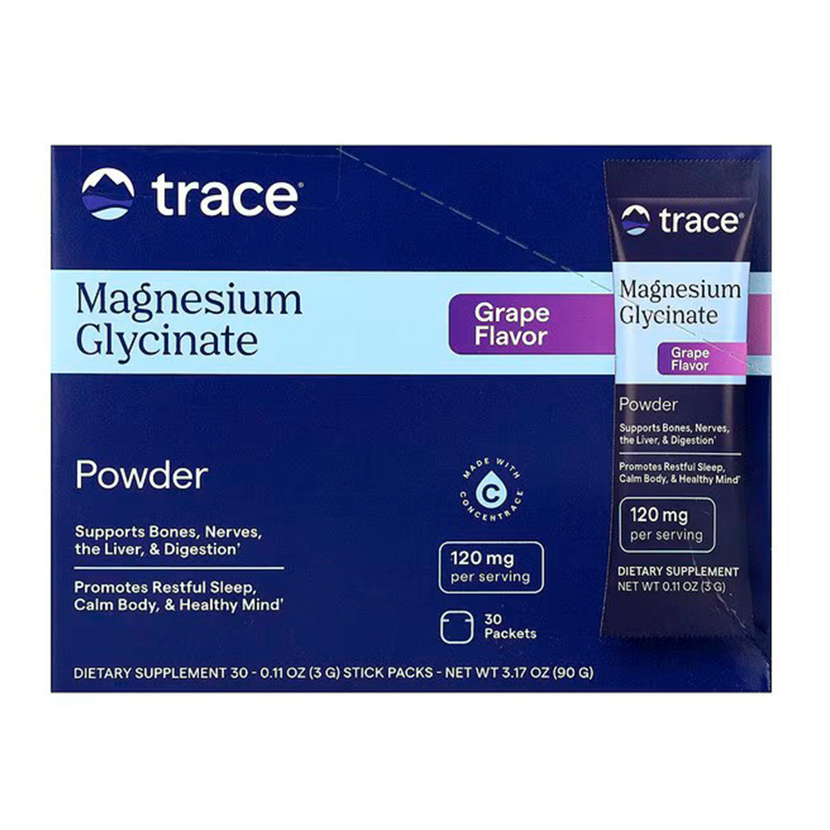 Trace Minerals - Magnesium Glycinate Grape 30 Packets - GOLDFARMACI