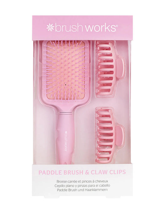 Brushworks - Paddle Brush & Claw Clips Set