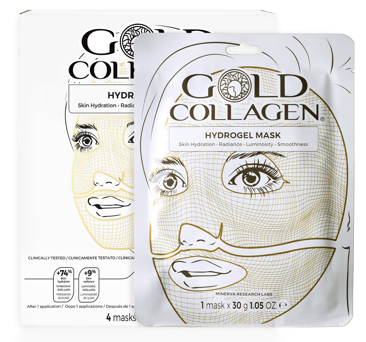 Gold Collagen Hydrogel Mask Set - 4 Masks