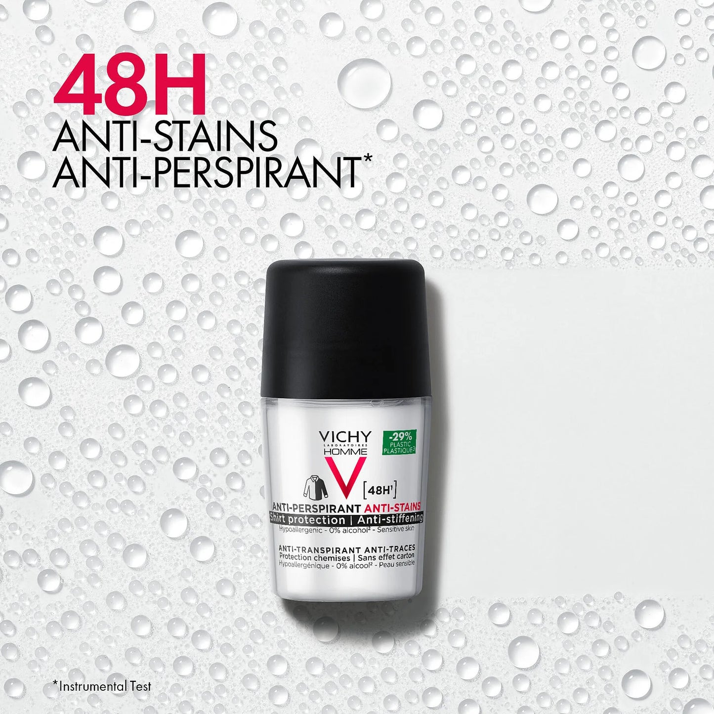 Vichy - Homme Anti-Transpirant Anti-Traces 48H Roll-On
