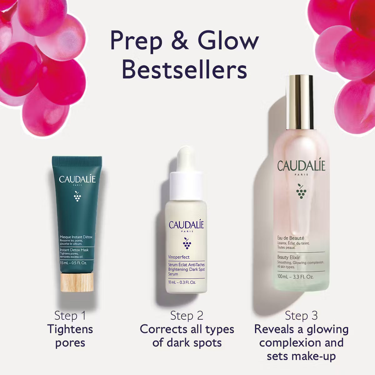 Caudalie - Prep & Glow Bestsellers Trio Set - GOLDFARMACI