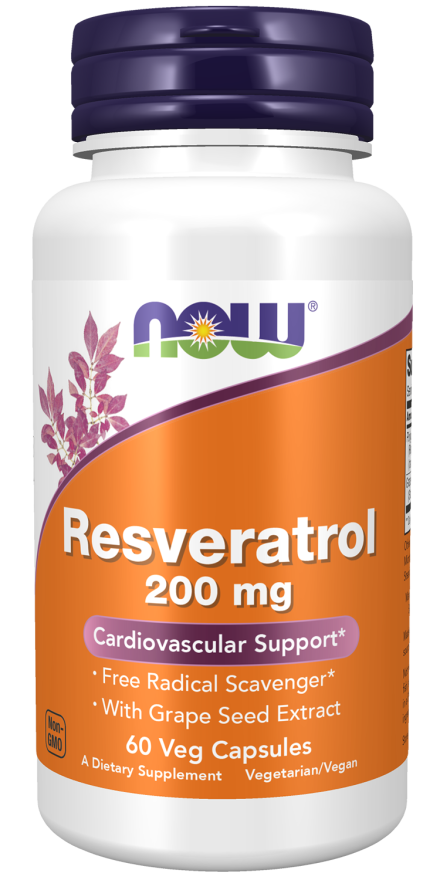 NOW Resveratrol 200 mg - 60 Veg Capsules