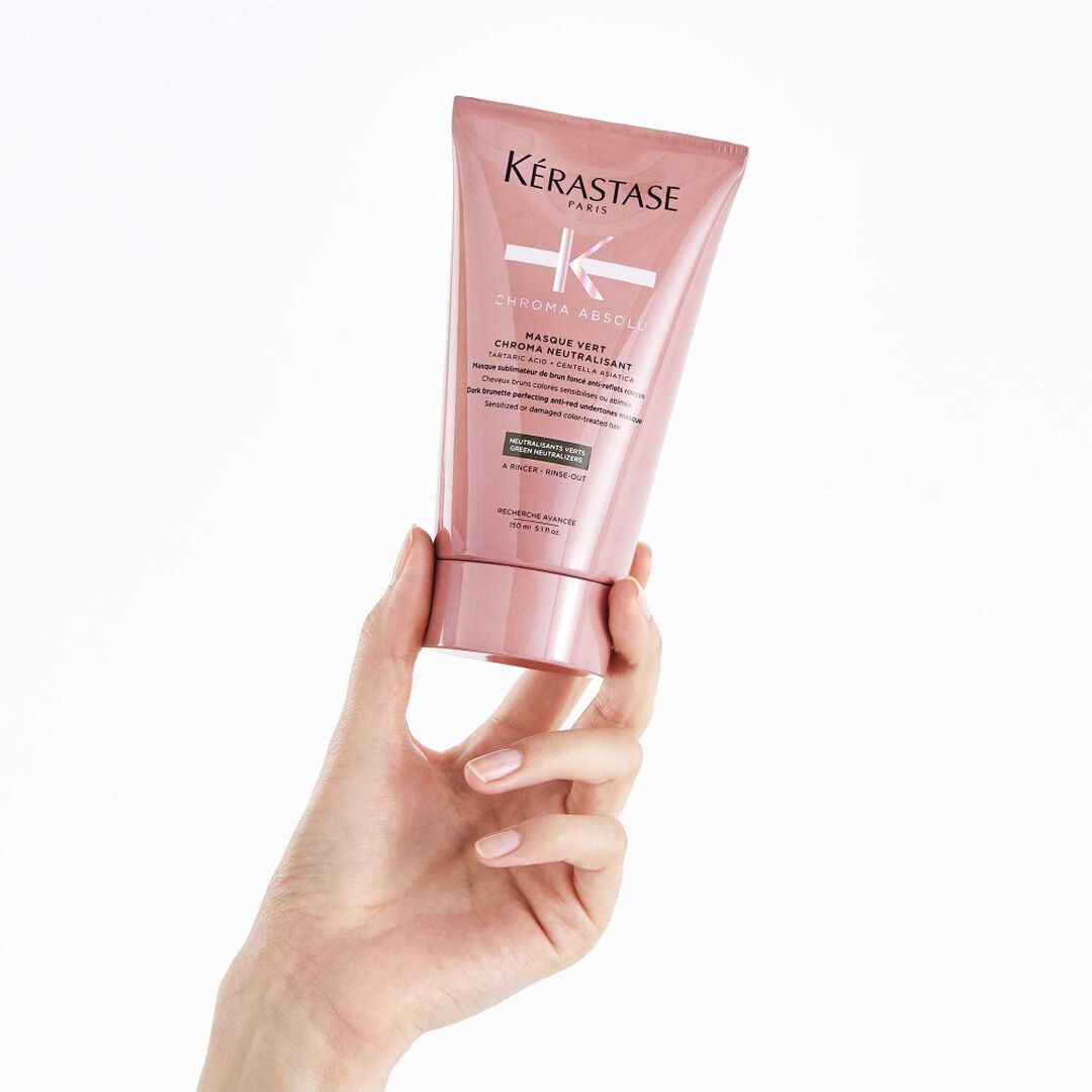Kérastase - Masque Vert Chroma Neutralisant – Anti-Red Tone Hair Mask for Dark Brown Hair