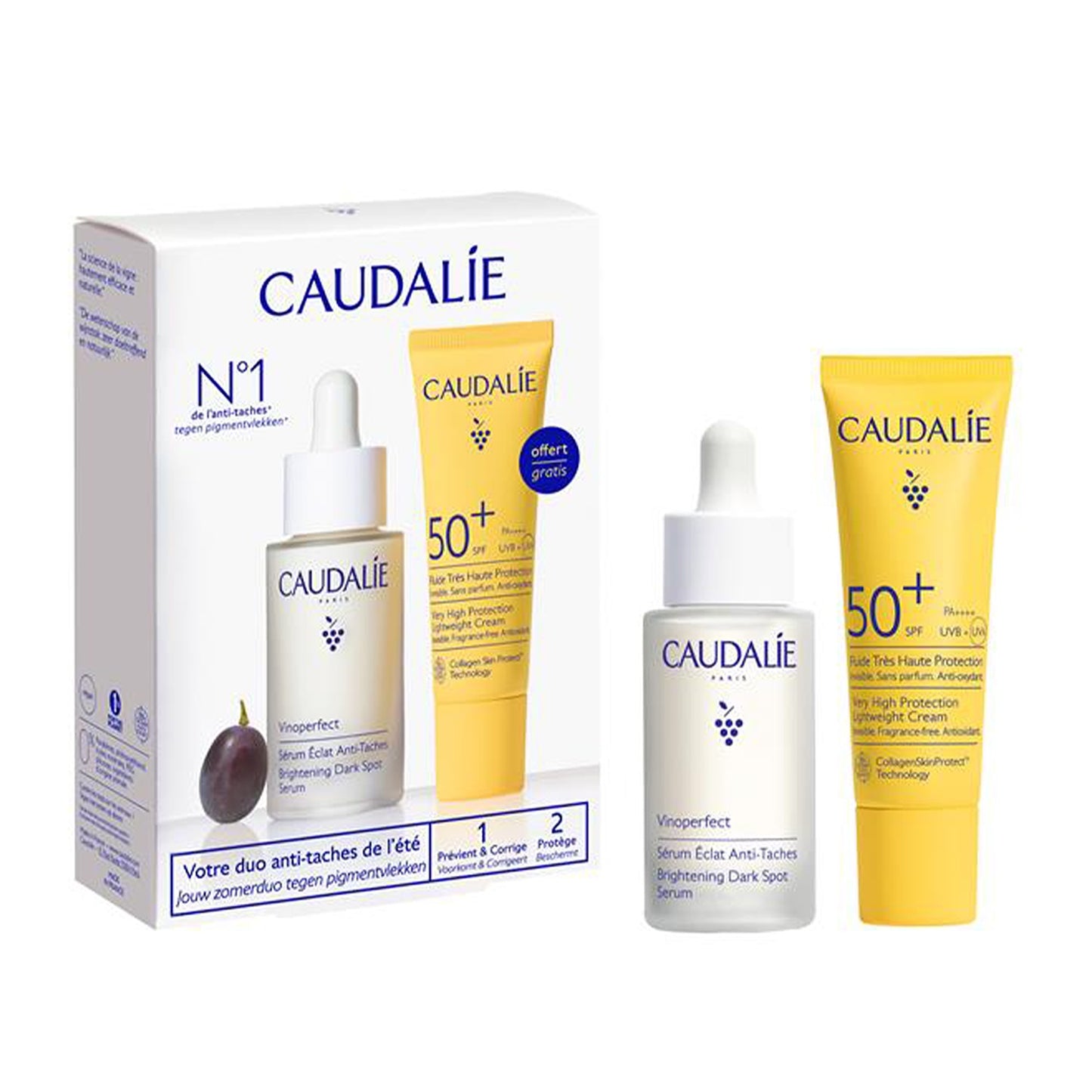 Caudalie - Vinoperfect Serum & Suncare Set – Brightening & High Protection Duo