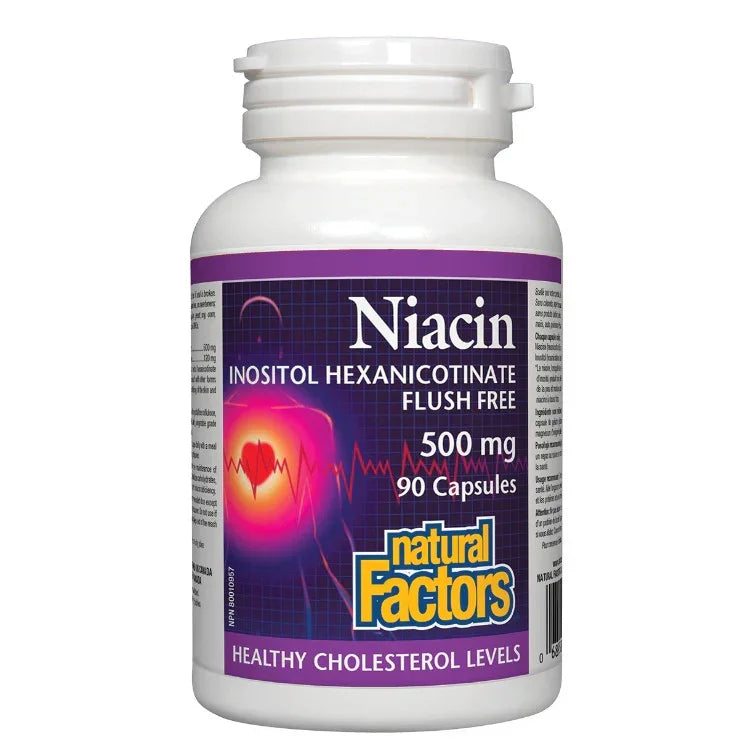 Natural Factors - Niacin + Inositol Flush-Free 500 mg - GOLDFARMACI