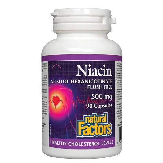 Natural Factors - Niacin + Inositol Flush-Free 500 mg - GOLDFARMACI