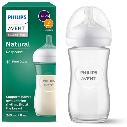 Philips Avent - Natural Response Baby Glass Bottle , 240ml
