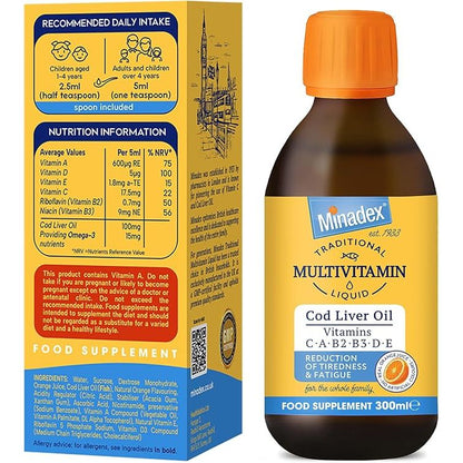 Minadex Cod Liver Oil & Multivitamin Liquid