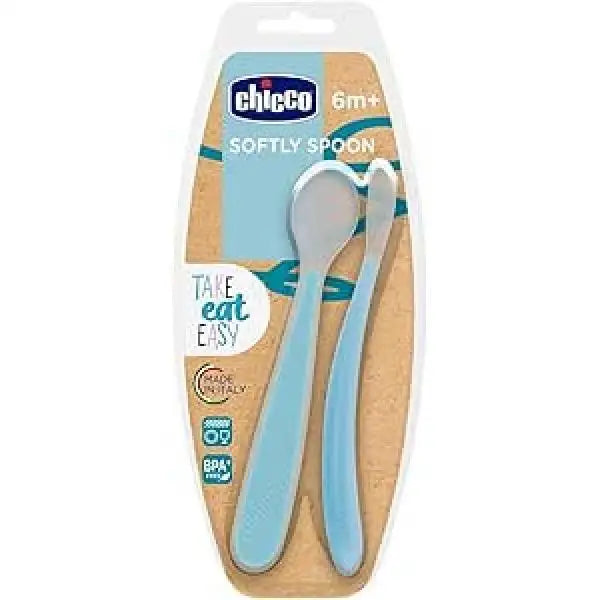 Chicco - Silicone Soft Spoon Pink +6 Months, 2 units