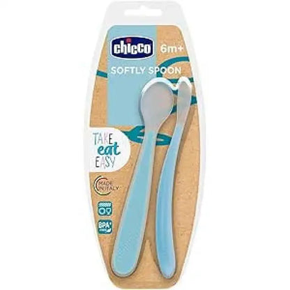 Chicco - Silicone Soft Spoon Pink +6 Months, 2 units