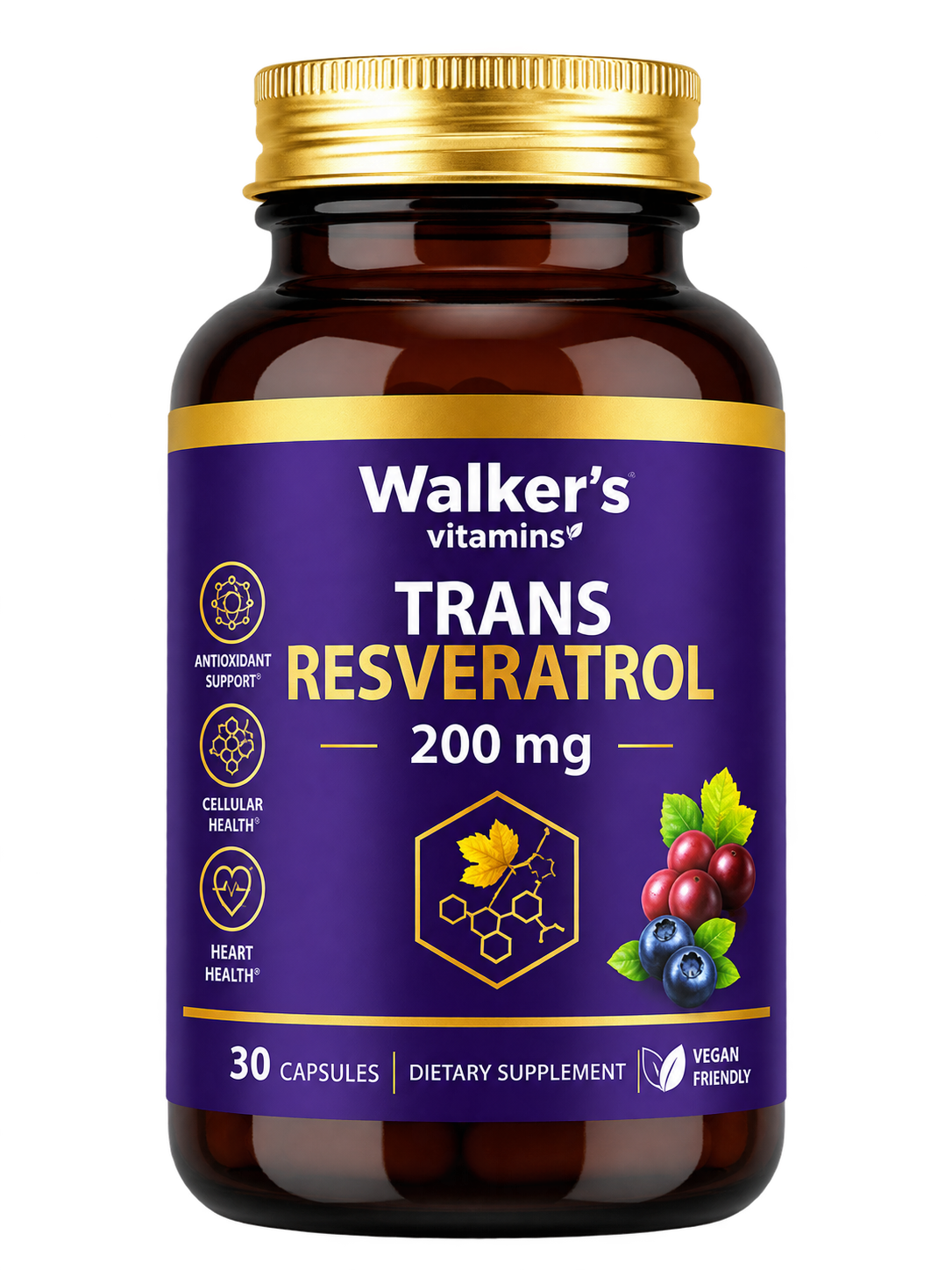 Walker's Vitamins Trans Resveratrol 200 mg, 30 capsules