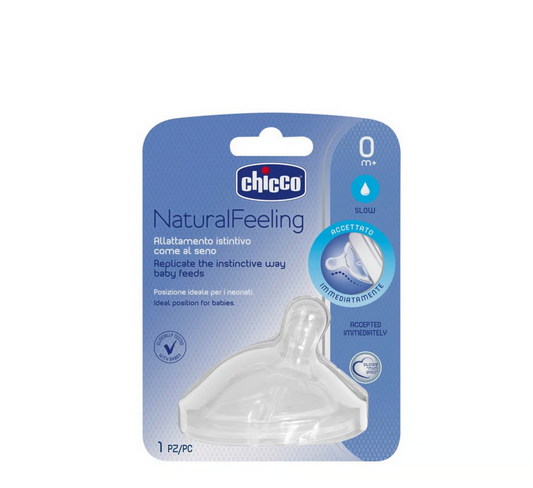 Chicco Natural Feeling Silicone Teat Slow Flow 0m+ 1 pc
