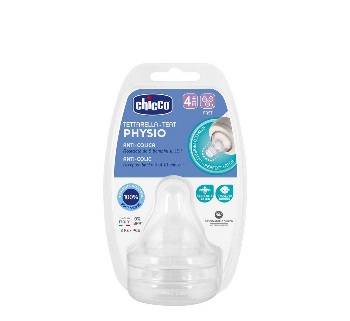 Chicco Physio Anti-Colic Silicone Teats 2 pcs