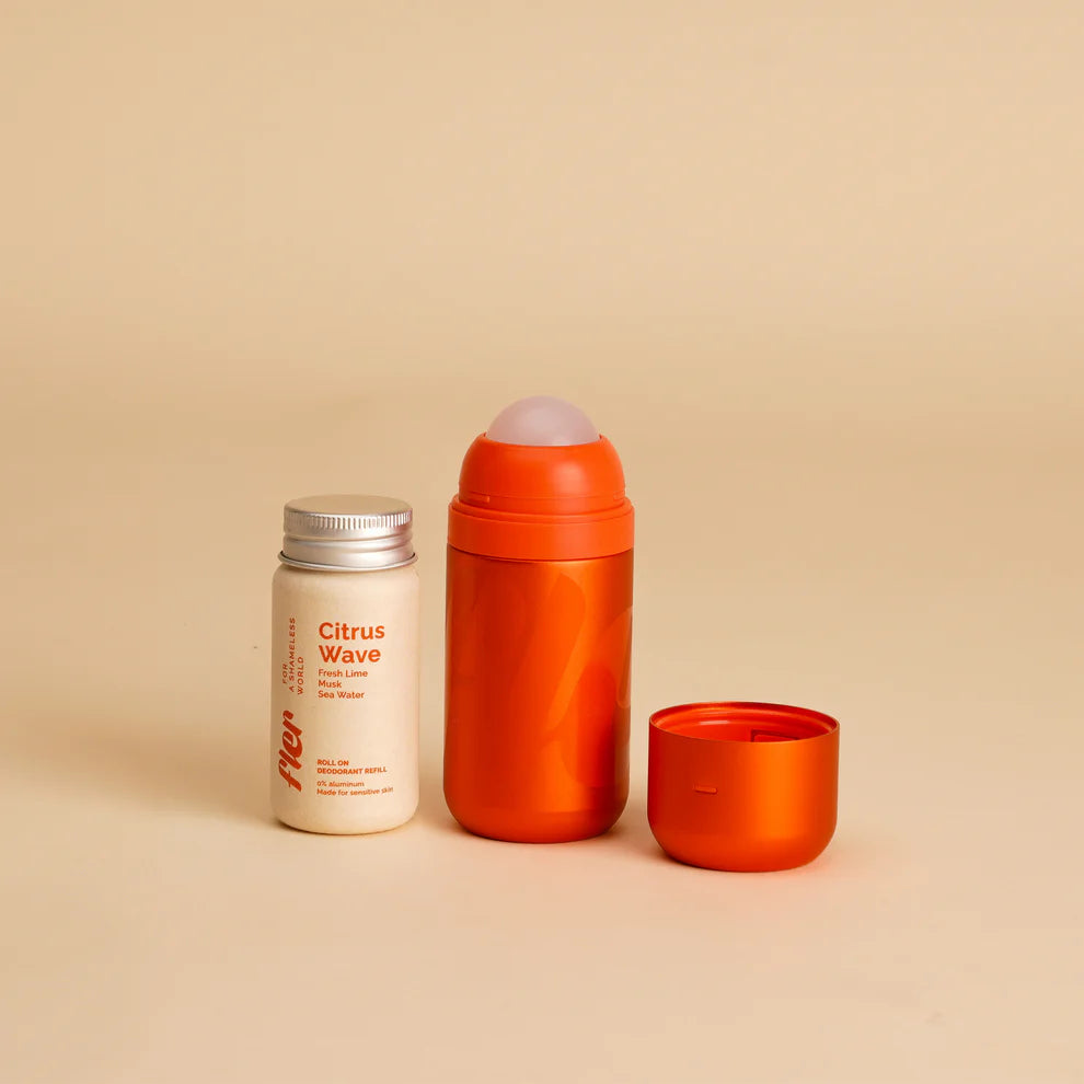 Fler - Refillable Roll-On Deodorant Starter Set – Citrus Wave