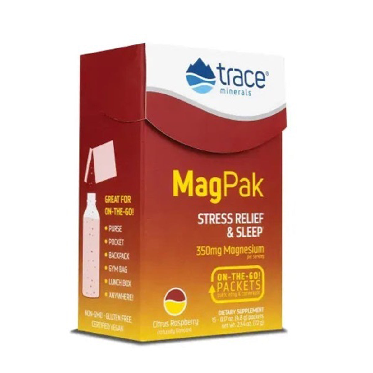 Trace Minerals - MagPak 350 mg Citrus Raspberry 15 Packets - GOLDFARMACI