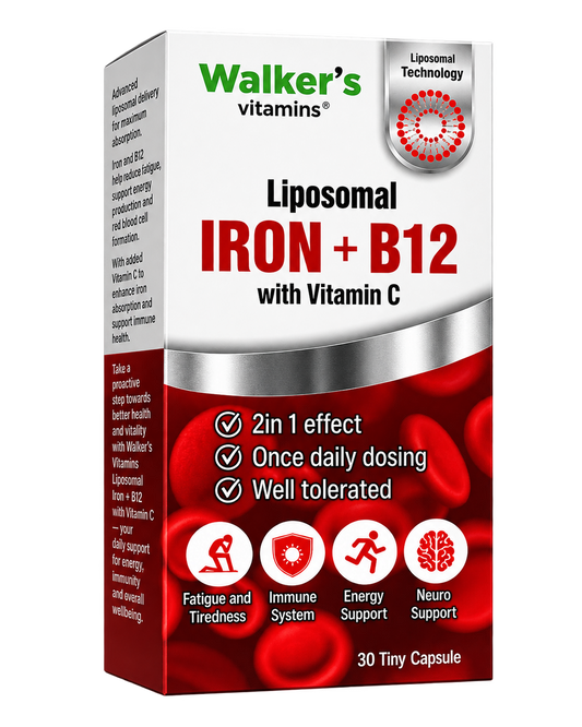 Walker’s Liposomal Iron + Vitamin B12 30 Capsules