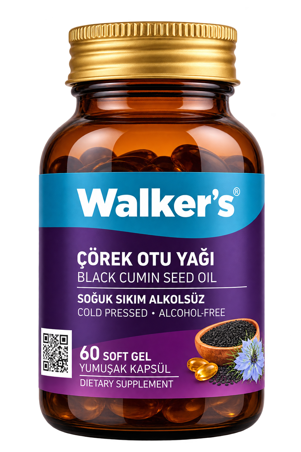 Walker’s Vitamins - Black Cumin Seed Oil, Cold Pressed, 60 Softgels