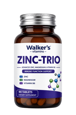Walker’s Vitamins - Zinc-Trio, Zinc, Magnesium & Vitamin B6, 90 Tablets