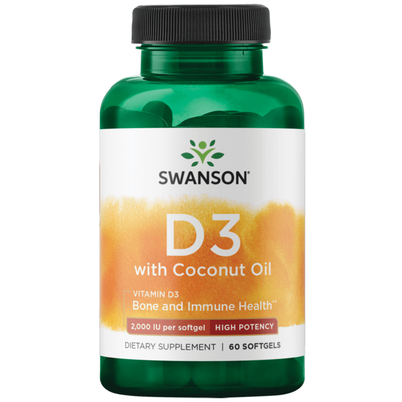 Swanson - Vitamin D3 2000 IU with Coconut Oil
