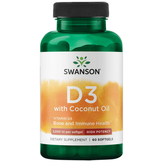 Swanson - Vitamin D3 2000 IU with Coconut Oil