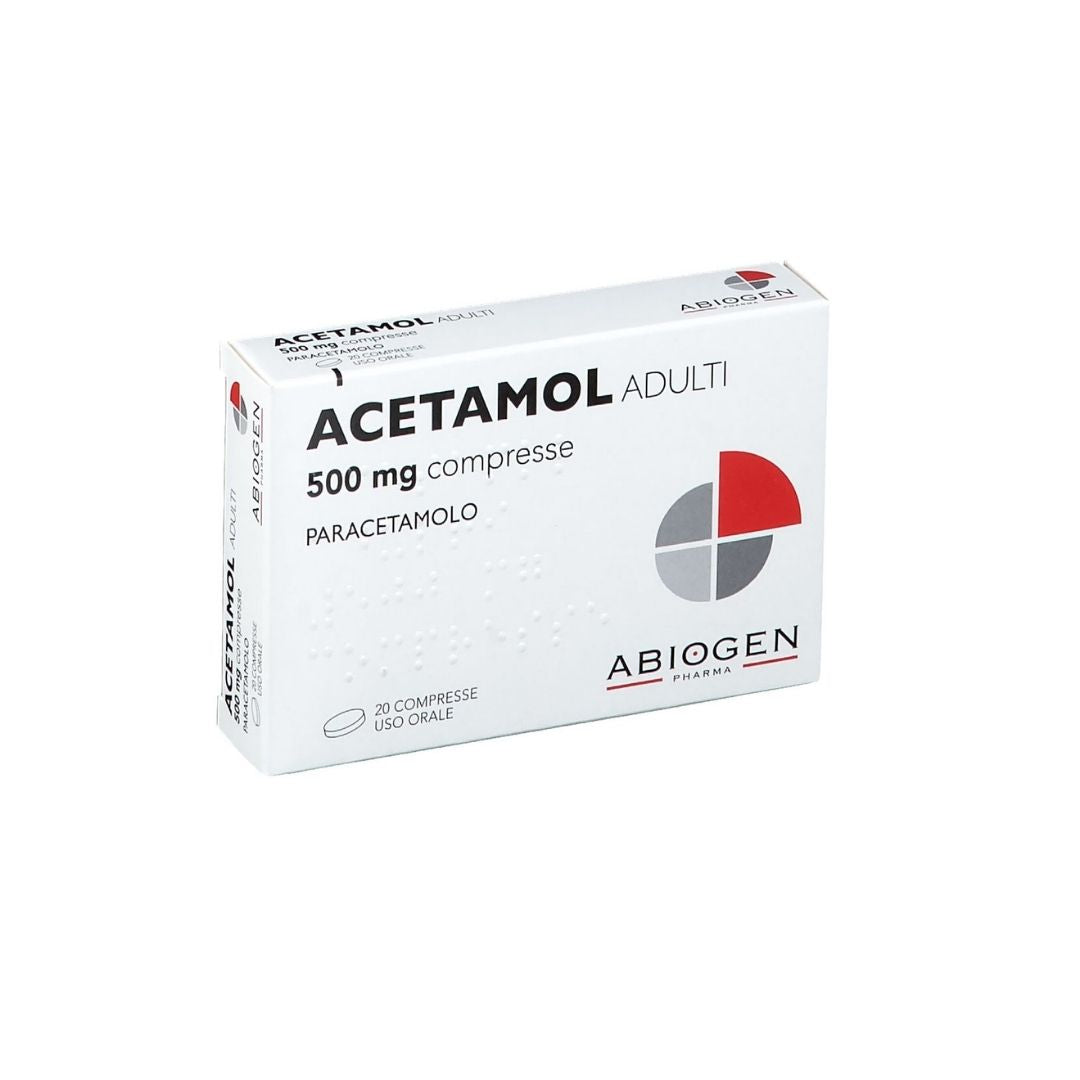 Abiogen - Acetamol Adulti 500 mg – 20 Tablets