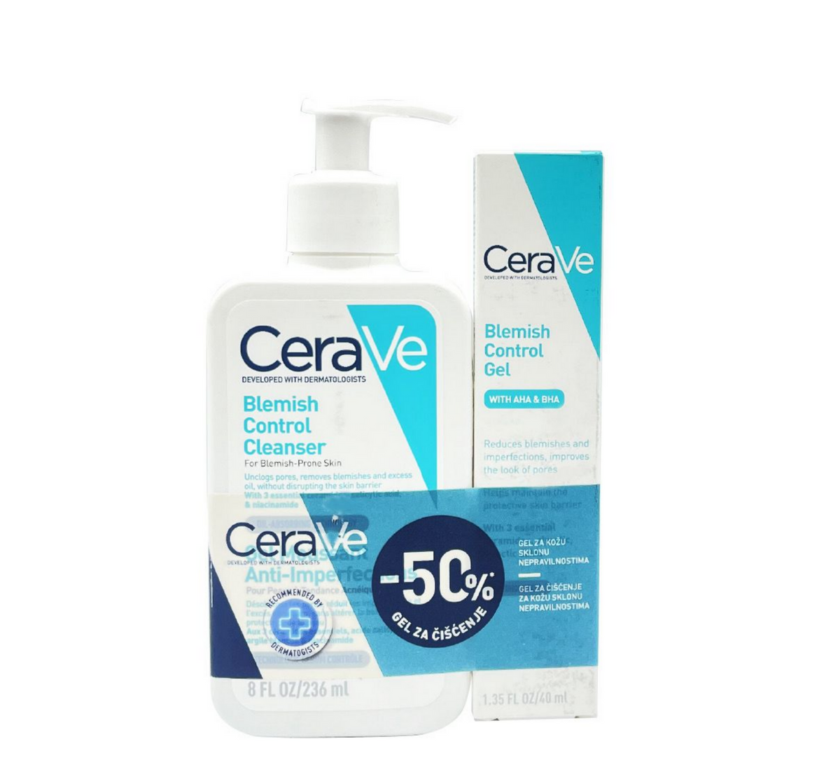 Set CeraVe Blemish Control: pastrues 236 ml dhe xhel 40 ml