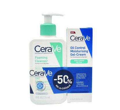Set CeraVe Foaming Cleanser 236 ml dhe Oil Control Gel-Cream 52 ml