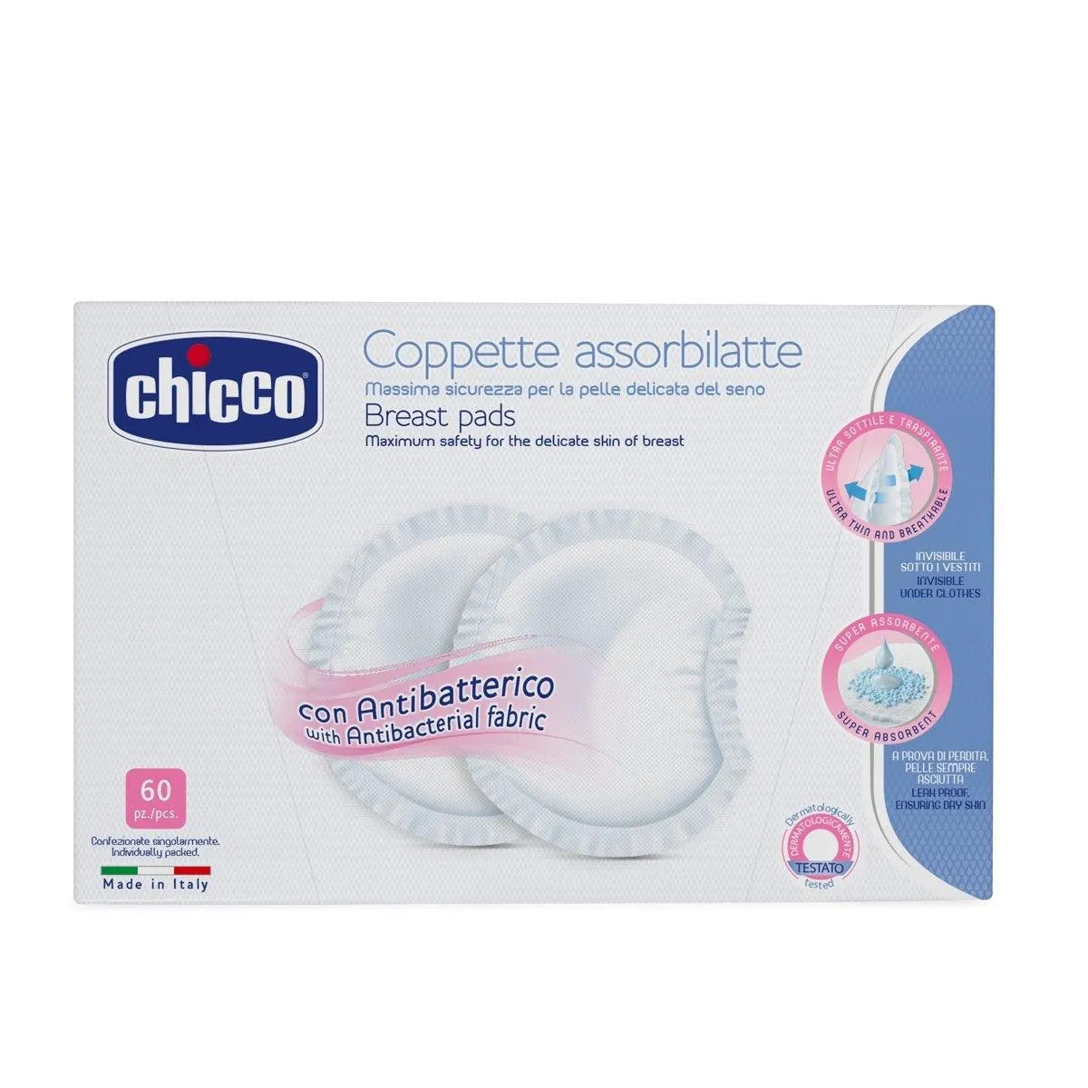 Chicco - Breast Pads With Anti-Bacterial Fabric - GOLDFARMACI