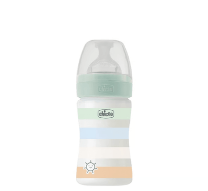 Chicco Well-Being Plastic Feeding Bottle 150 ml Green - Halsa