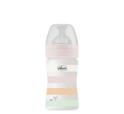Chicco Well-Being Plastic Feeding Bottle 150 ml Light Pink - Halsa