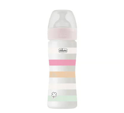 Chicco Well-Being Plastic Feeding Bottle 250 ml White - Halsa