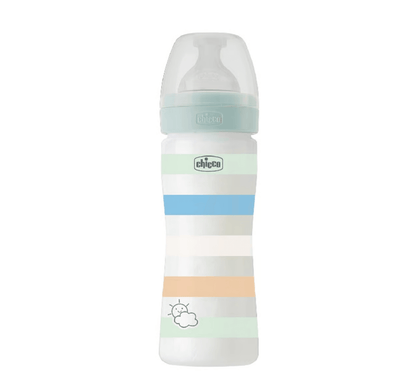 Chicco Well-Being Plastic Feeding Bottle 250 ml Green - Halsa