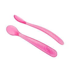 Chicco - Silicone Soft Spoon Pink +6 Months, 2 units - GOLDFARMACI