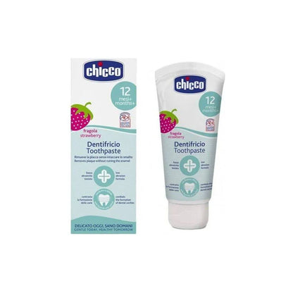 Chicco - Strawberry Toothpaste 12m+ (No Fluoride) - GOLDFARMACI