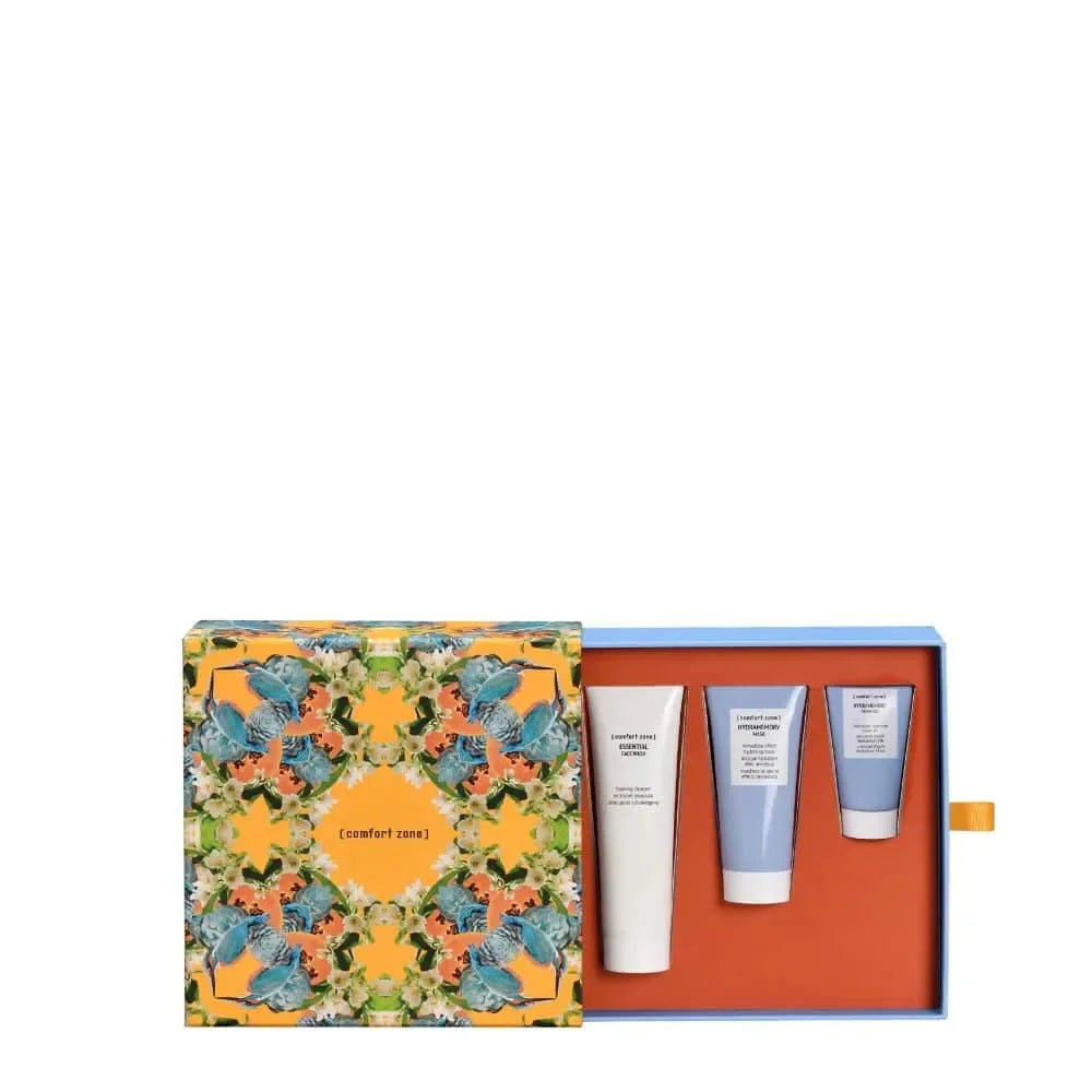Comfort Zone skincare gift set with three tubes in a colorful box, available at Goldfarmaci