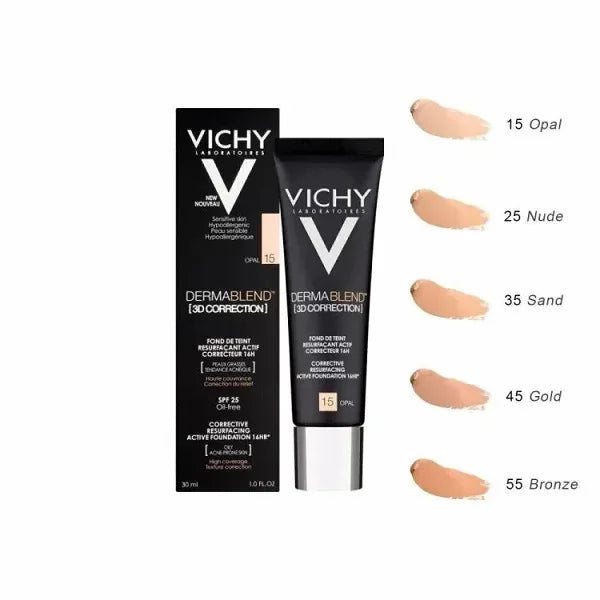 Vichy - Dermablend 3D Correction Foundation SPF25, Oily Acne Prone Skin - GOLDFARMACI